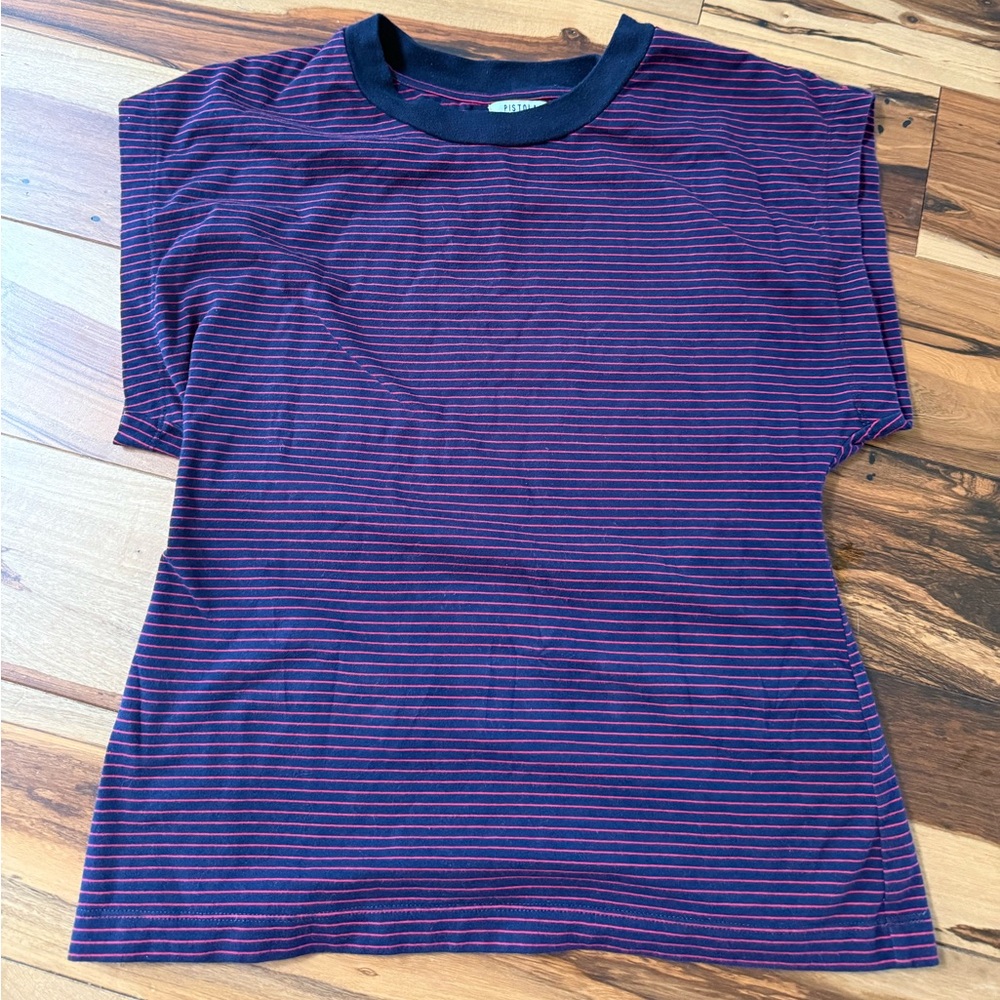 Pistola Jeans Crew Neck Wide Cap Sleeve Tee